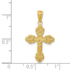 FJC Finejewelers 14 kt Yellow Gold Polished INRI Small Crucifix Charm 26 mm x 14 mm