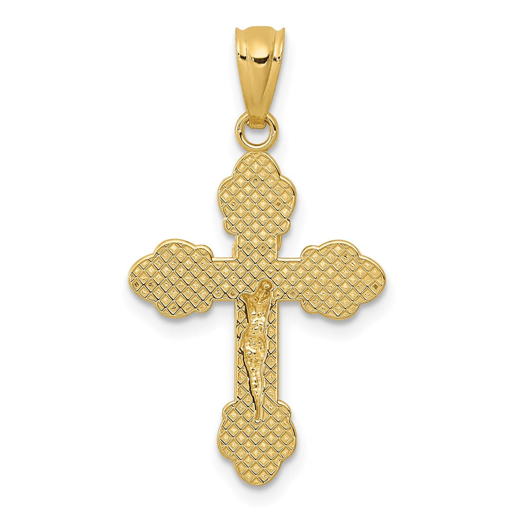 FJC Finejewelers 14 kt Yellow Gold Polished INRI Small Crucifix Charm 26 mm x 14 mm
