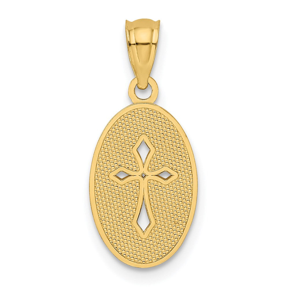 FJC Finejewelers 14 kt Yellow Gold Polished Small Cross Medal Charm 20 mm x 9 mm