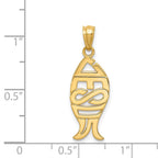 FJC Finejewelers 14 kt Yellow Gold Polished JESUS Fish Charm 27 mm