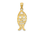 FJC Finejewelers 14 kt Yellow Gold Polished JESUS Fish Charm 27 mm