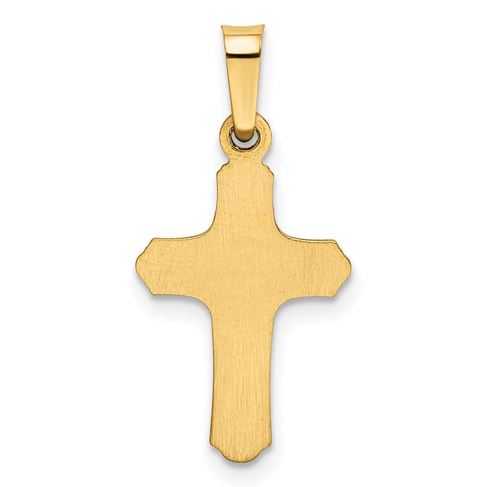 FJC Finejewelers 14 kt Yellow Gold Polished and Textured Cross Charm 22 x 11 mm