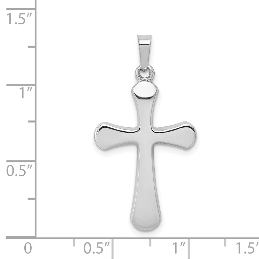 FJC Finejewelers 14 kt White Gold Polished Rounded Cross Charm 31 mm x 16 mm