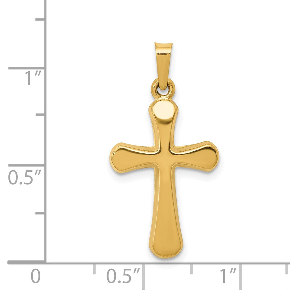 FJC Finejewelers 14 kt Yellow Gold Polished Rounded Cross Charm 26 x 13 mm