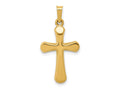 FJC Finejewelers 14 kt Yellow Gold Polished Rounded Cross Charm 26 x 13 mm