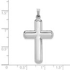 FJC Finejewelers 14 kt White Gold Polished Latin Cross Charm 38 mm x 21 mm
