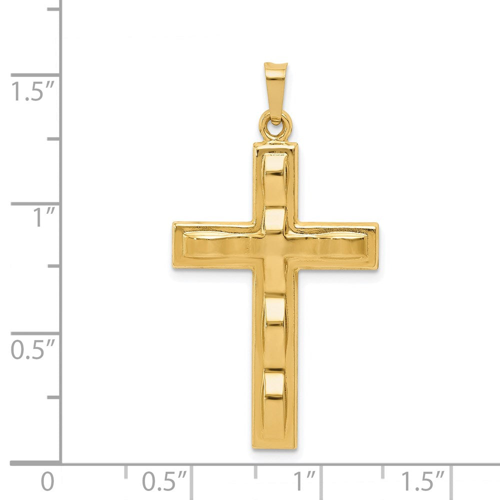 FJC Finejewelers 14 kt Yellow Gold Polished Cross Charm 35 x 20 mm