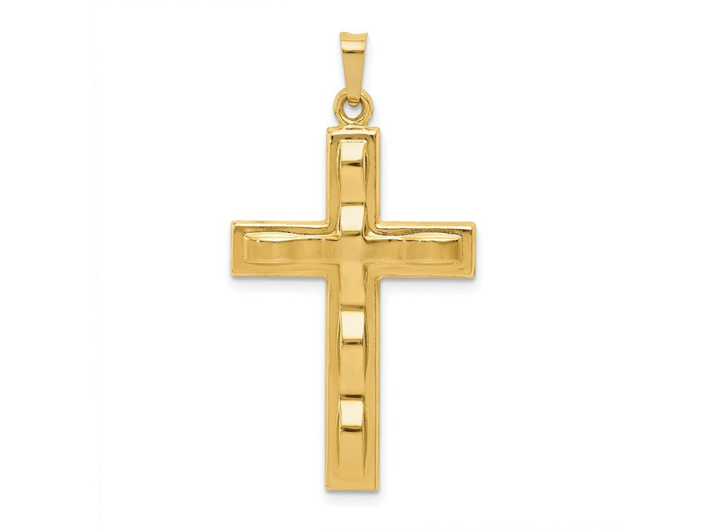 FJC Finejewelers 14 kt Yellow Gold Polished Cross Charm 35 x 20 mm