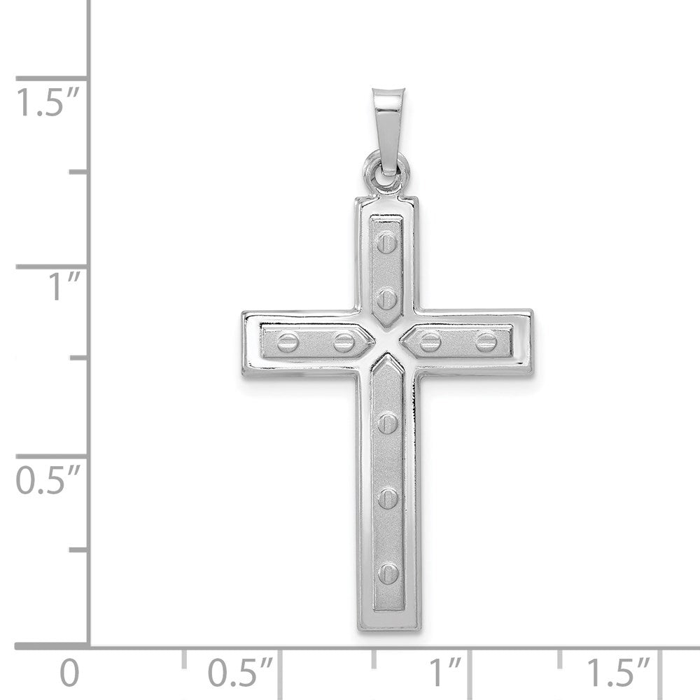 FJC Finejewelers 14 kt White Gold Polished and Satin with Dots Cross Charm 36 mm x 20 mm