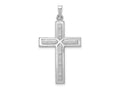FJC Finejewelers 14 kt White Gold Polished and Satin with Dots Cross Charm 36 mm x 20 mm