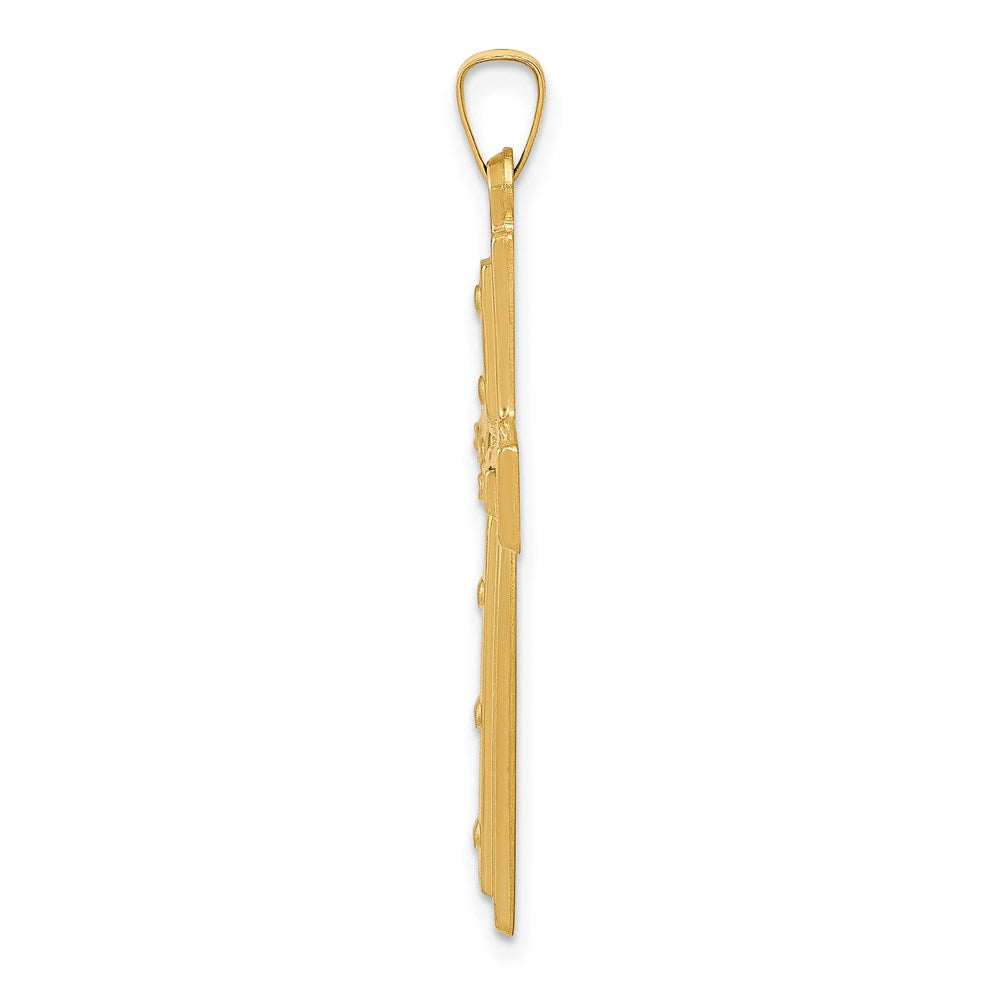 FJC Finejewelers 14 kt Yellow Gold Polished Cross Charm 36 x 20 mm