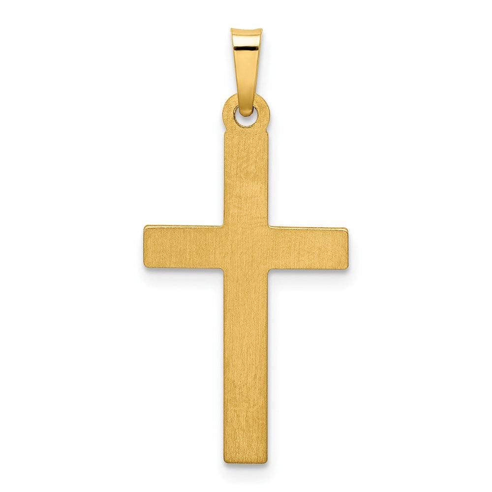FJC Finejewelers 14 kt Yellow Gold Polished Lattice Textured Cross Charm 29 x 14 mm