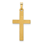 FJC Finejewelers 14 kt Yellow Gold Polished Lattice Textured Cross Charm 29 x 14 mm