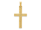 FJC Finejewelers 14 kt Yellow Gold Polished Lattice Textured Cross Charm 29 x 14 mm