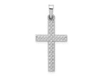 FJC Finejewelers 14 kt White Gold Polished Lattice Cross Charm 29 mm x 14 mm