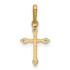 FJC Finejewelers 14 kt Yellow Gold Polished Beaded CZ Cross Charm 17 x 8 mm