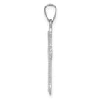 FJC Finejewelers 14 kt White Gold Polished Cross Charm 27 mm x 13 mm