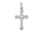 FJC Finejewelers 14 kt White Gold Polished Cross Charm 27 mm x 13 mm