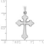 FJC Finejewelers 14 kt White Gold Polished Fleur de Lis Cross Charm 31 mm x 17 mm
