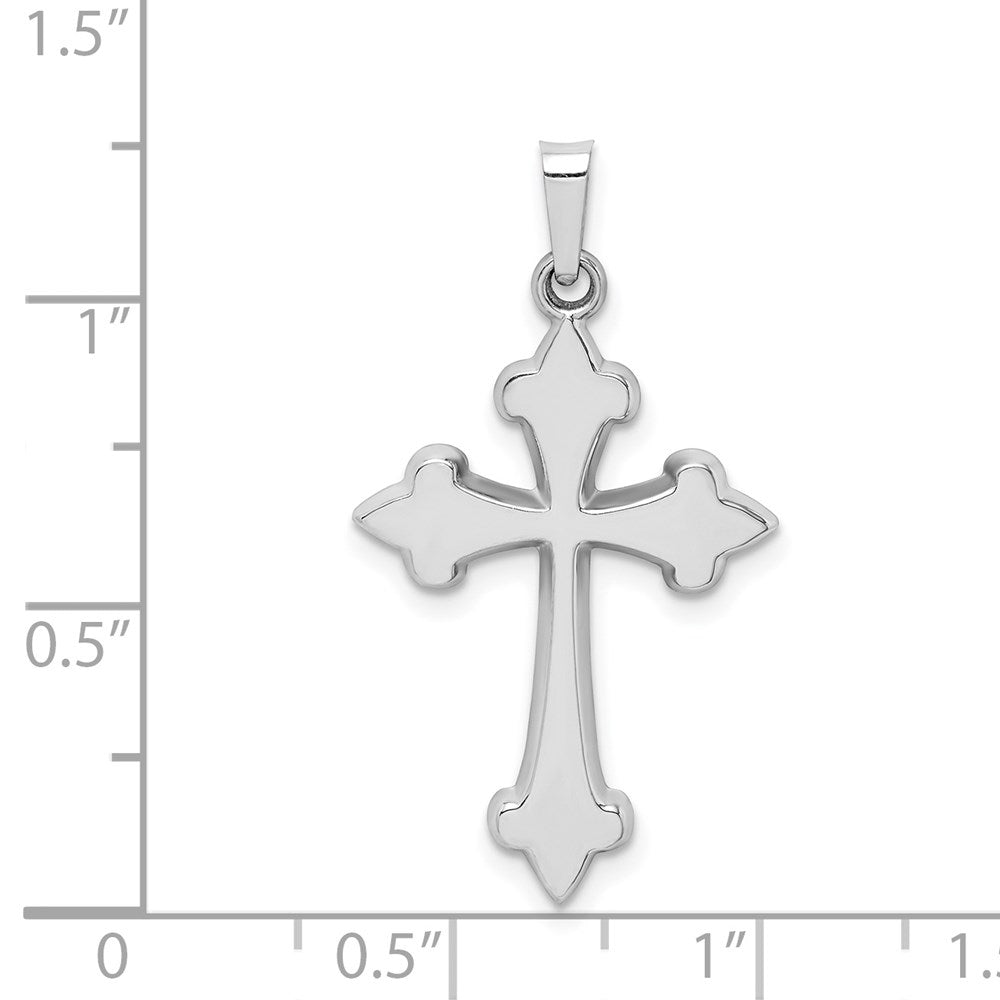FJC Finejewelers 14 kt White Gold Polished Fleur de Lis Cross Charm 31 mm x 17 mm