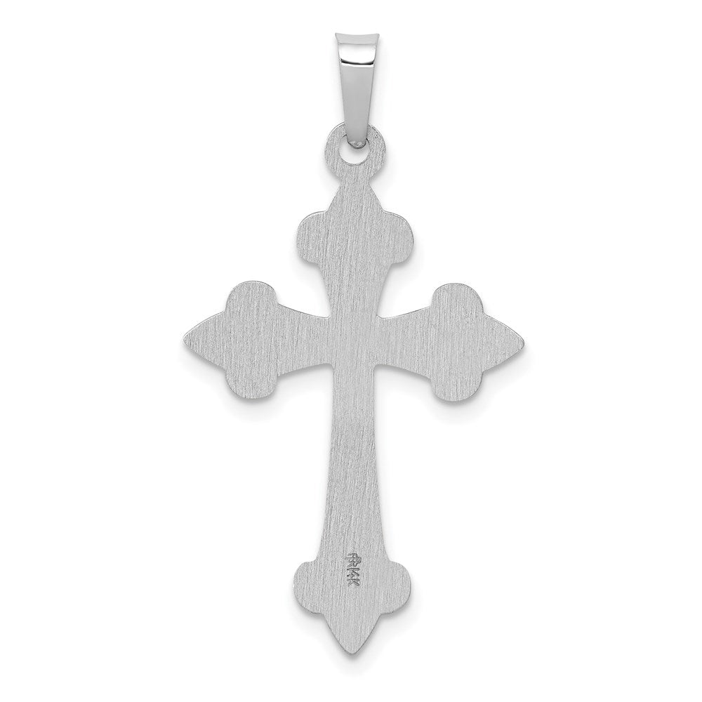 FJC Finejewelers 14 kt White Gold Polished Fleur de Lis Cross Charm 31 mm x 17 mm