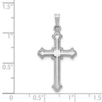FJC Finejewelers 14 kt White Gold Polished Cross Charm 32 mm x 16 mm