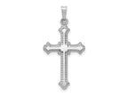 FJC Finejewelers 14 kt White Gold Polished Cross Charm 32 mm x 16 mm