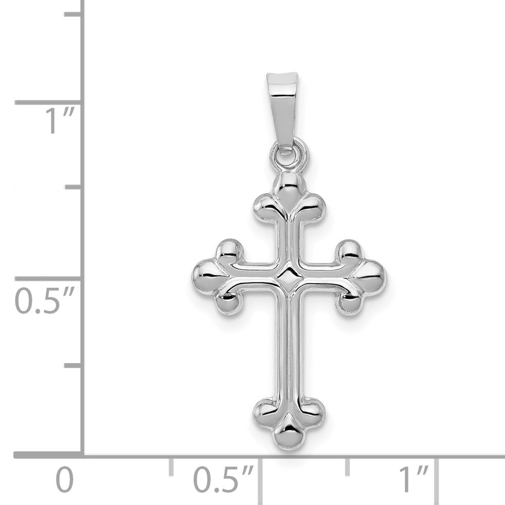 FJC Finejewelers 14 kt White Gold Polished Budded Cross Charm 20 mm x 14 mm