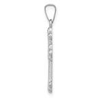 FJC Finejewelers 14 kt White Gold Polished Budded Cross Charm 20 mm x 14 mm