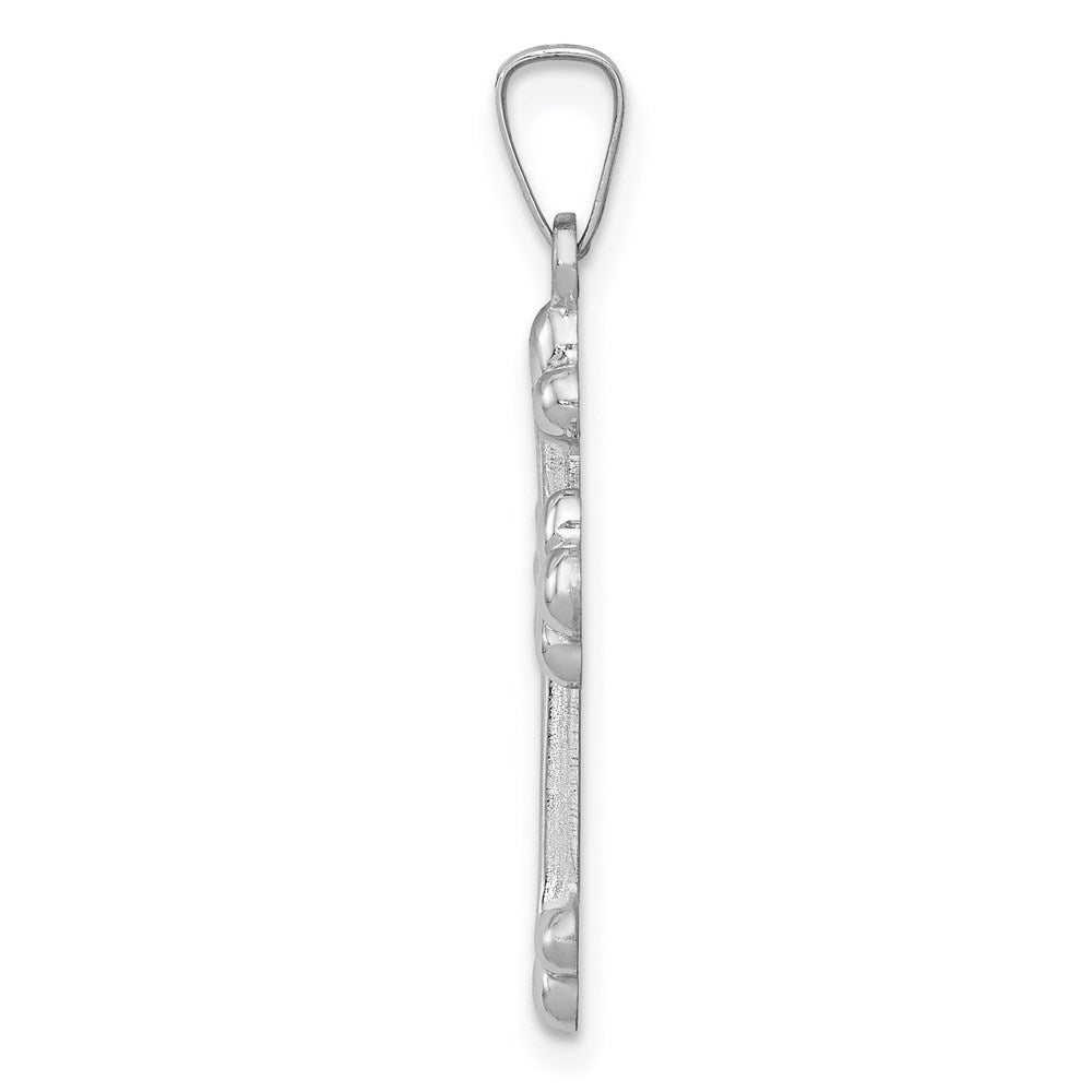 FJC Finejewelers 14 kt White Gold Polished Budded Cross Charm 20 mm x 14 mm