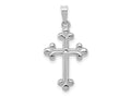 FJC Finejewelers 14 kt White Gold Polished Budded Cross Charm 20 mm x 14 mm