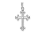 FJC Finejewelers 14 kt White Gold Polished Budded Cross Charm 20 mm x 14 mm