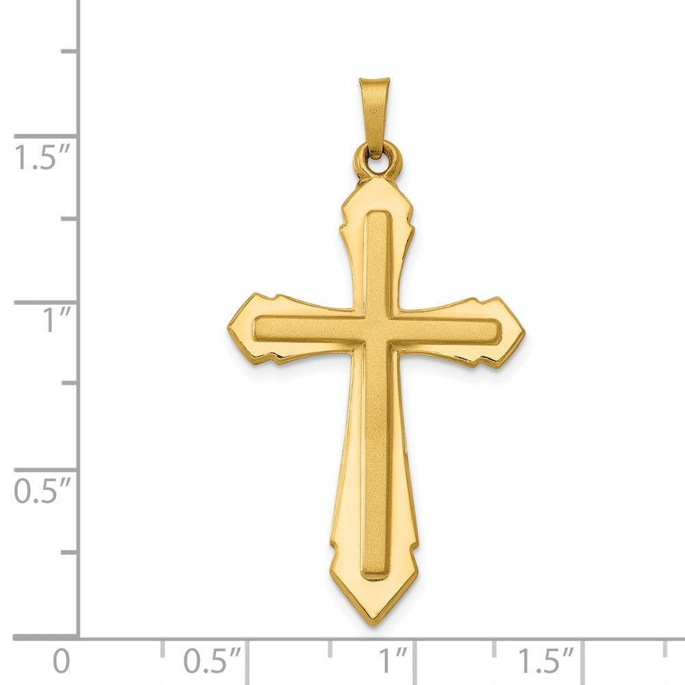 FJC Finejewelers 14 kt Yellow Gold Polished and Satin Passion Cross Charm 40 x 21 mm