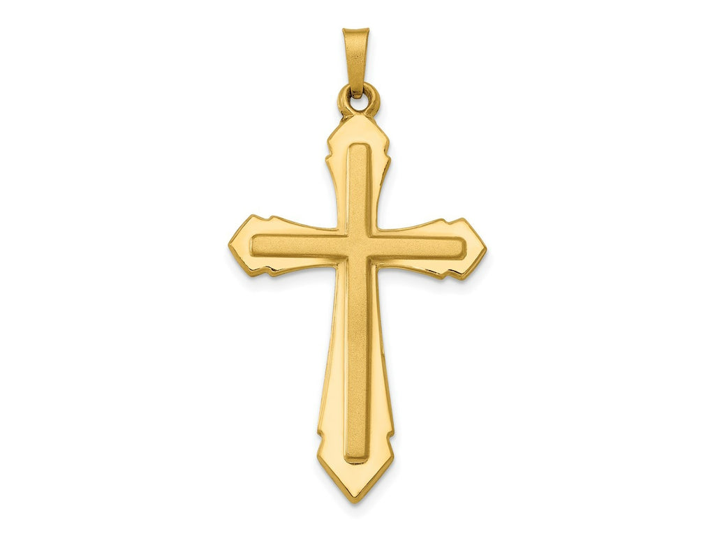 FJC Finejewelers 14 kt Yellow Gold Polished and Satin Passion Cross Charm 40 x 21 mm