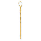 FJC Finejewelers 14 kt Yellow Gold with Rhodium Polished and Textured Passion Cross Charm 38 x 21 mm