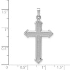 FJC Finejewelers 14 kt White Gold Polished and Textured Cross Charm 38 mm x 21 mm