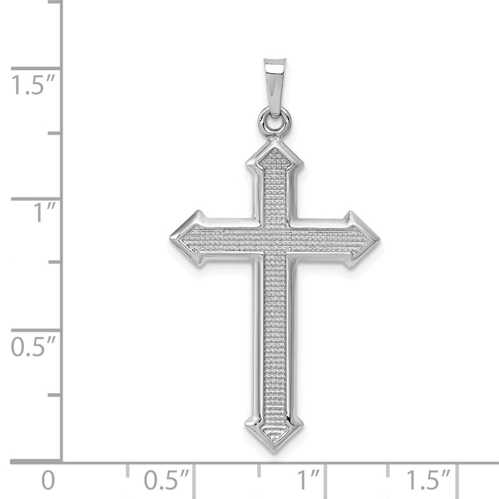 FJC Finejewelers 14 kt White Gold Polished and Textured Cross Charm 38 mm x 21 mm