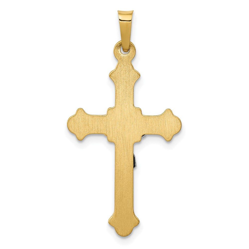 FJC Finejewelers 14 kt Two Tone Gold Polished INRI Crucifix Charm 32 x 16 mm