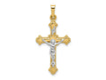 FJC Finejewelers 14 kt Two Tone Gold Polished INRI Crucifix Charm 32 x 16 mm