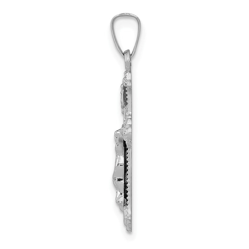 FJC Finejewelers 14 kt White Gold Polished INRI Crucifix Charm 27 mm x 13 mm