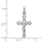 FJC Finejewelers 14 kt White Gold Polished INRI Crucifix Charm 27 mm x 13 mm