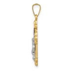 FJC Finejewelers 14 kt Two Tone Gold Polished Budded INRI Crucifix Charm 27 x 14 mm