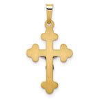 FJC Finejewelers 14 kt Two Tone Gold Polished Budded INRI Crucifix Charm 27 x 14 mm