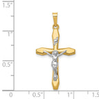 FJC Finejewelers 14 kt Two Tone Gold Polished INRI Crucifix Charm 32 x 17 mm