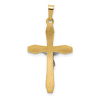 FJC Finejewelers 14 kt Two Tone Gold Polished INRI Crucifix Charm 32 x 17 mm