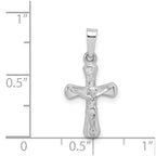 FJC Finejewelers 14 kt White Gold Polished INRI Rounded Crucifix Cross Charm 23 mm x 11 mm