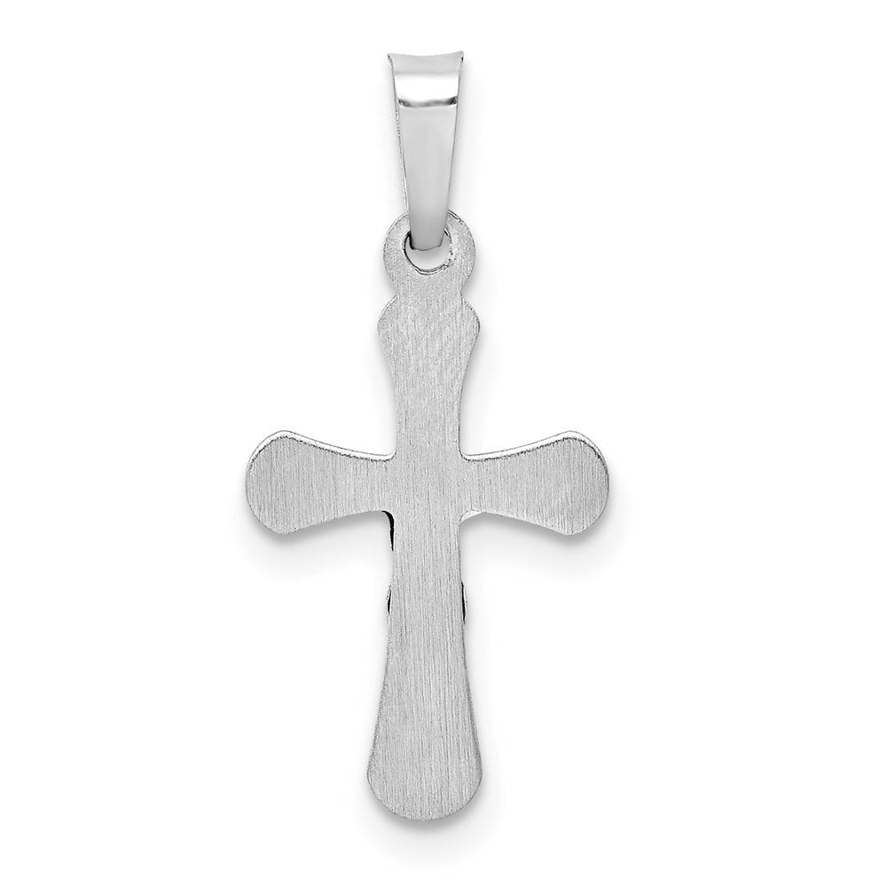 FJC Finejewelers 14 kt White Gold Polished INRI Rounded Crucifix Cross Charm 23 mm x 11 mm