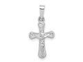FJC Finejewelers 14 kt White Gold Polished INRI Rounded Crucifix Cross Charm 23 mm x 11 mm
