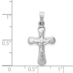FJC Finejewelers 14 kt White Gold Polished INRI Rounded Crucifix Cross Charm 26 mm x 14 mm