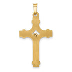 FJC Finejewelers 14 kt Two Tone Gold Polished INRI Crucifix Charm 32 x 17 mm